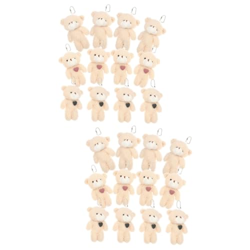 TOYANDONA 24 STK Teddybär-Puppe Puppe Schlüsselanhänger Mini-plüschtiere Masse Riesiger Putziger Bär Kawaii Schlüsselanhänger Plüsch Plüschbär Männer Und Frauen Pp Baumwolle Taschen Miniatur von TOYANDONA