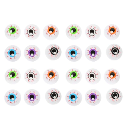TOYANDONA 24 Stück Halloween-augäpfel: 4 cm Große, Hohle Augäpfel aus Kunststoff, Künstliche Augen für Gruselige Partydekorationen, DIY-bastelzubehör von TOYANDONA