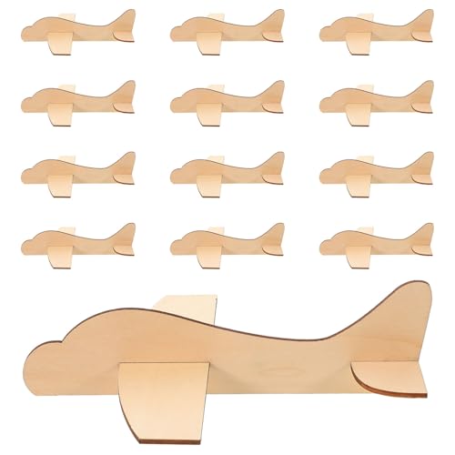 TOYANDONA 24 Stück Holzmodellflugzeug Kleines Flugzeug Basteln Unfertiges Flugzeug DIY Holzflugzeug Holzflugzeug Basteln DIY Flugzeugspielzeug DIY Flugzeuge Basteln von TOYANDONA
