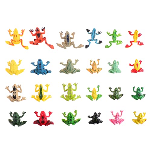 TOYANDONA 24 Stück Kleines Froschmodell Sitzsack-wurfspiel Für Frösche Frosch Plüsch Ente Tierspielzeug Für Frosch-Statue Mini Hasen-anreicherungsspielzeug Kleiner Frosch PVC von TOYANDONA