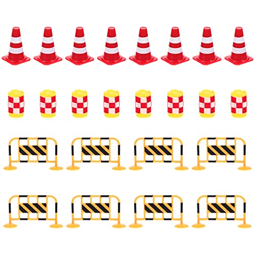 TOYANDONA 24 Stück Mini-Verkehrszeichen Spielzeug Straßenzäune Spielzeug Miniatur-Verkehrszeichen Straße Straßensperre Kinder Puppenhaus Verkehrsspielzeug Miniatur-Straßenschilder von TOYANDONA