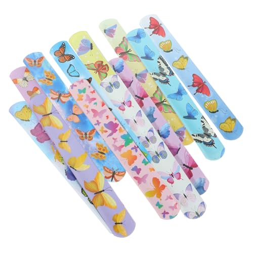 TOYANDONA 24 Stück Pop-Kreis-Armband kindergeburtstags mitgebsel spaß Schlagarmbänder für Schmetterlings-Gastgeschenke Schmetterlings-Klatscharmbänder, von TOYANDONA