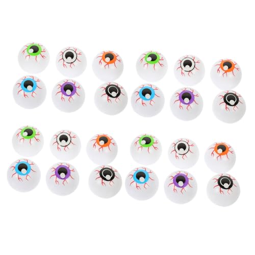 TOYANDONA 24 Stück Teiliges Halloween Augapfel Bunte Hohle Augen mit Realistischer Langlebige Horror Requisiten für Partydekorationen und Gruselige Scherzartikel von TOYANDONA