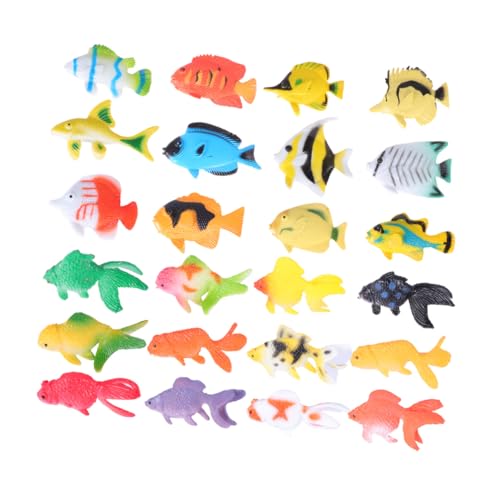 TOYANDONA 24 Stück Teiliges Meereslebewesen Spielzeugset mit Tropischen Fischen und Goldfischen Realistische Mini Figuren für Pädagogisch Nützlich für Lernspiele und Partydekoration von TOYANDONA