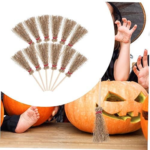 TOYANDONA 24 Stück Teiliges Mini Hexenbesen mit Seil Große Halloween Deko Strapazierfähige Hexenbesen Anhänger als Kostüm Accessoire für Party und Cosplay von TOYANDONA