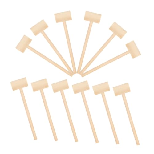 TOYANDONA 24 Stück Teiliges Mini Holzhammer aus Naturholz Kleiner Holzklöppel für Schokoladenbruch Partyspiel Zubehör und Kreatives Bastelwerkzeug Pädagogisches von TOYANDONA