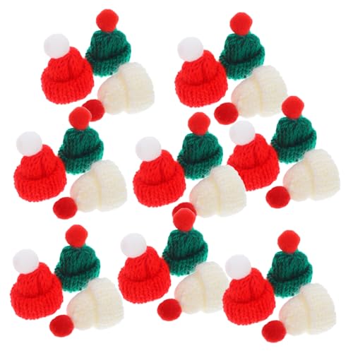 TOYANDONA 24 Stück Teiliges Mini Strickmützen Weihnachtsmützen in Farben Je Leichte DIY Puppenhüte für Weinflaschen Dekoration Weihnachtsdeko Basteln und Festliche Mini Accessoires von TOYANDONA
