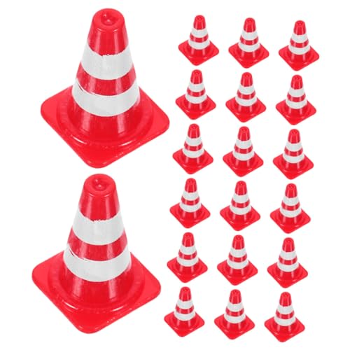 TOYANDONA 24 Stück Teiliges Mini Verkehrsleitkegel aus Realistische Rote Pylonen für Pädagogisches Lernspielzeug zur Verkehrserziehung und Sandtischmodell für Spiel und Lernzwecke von TOYANDONA