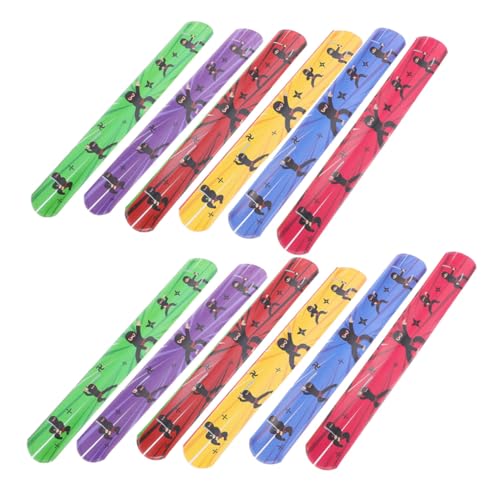 TOYANDONA 24 Stück Teiliges Ninja Slap Armband für Bunte PVC Halloween Party Mitgebsel Sicher Interaktiv für Drinnen und Draußen Fördert Soziale Kompetenz und Teamarbeit bei Jungen und von TOYANDONA
