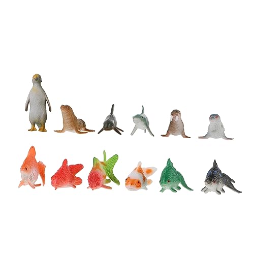 TOYANDONA 24 Stück Teiliges Simulation Meerestiere Figuren aus Umweltfreundlichem Detailreiche Mini Meerestiere Modellspielzeug für Frühes Lernen und Wasserspiele Geeignet als Aquarium Deko von TOYANDONA