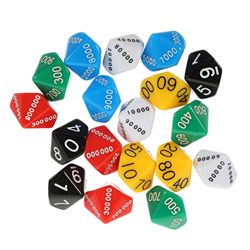 TOYANDONA 24 Stück Wertwürfel platzieren Platzwertwürfel d10 Würfel Zahlenspiel Liebe Würfelspiel mehrseitige Würfel 10-seitiger Würfel Würfel-Stütze Zahlenwürfel Klassische Würfel Plastik von TOYANDONA