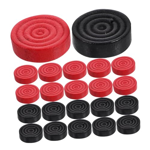 TOYANDONA 24 Stücke Dame Schachfiguren Ersatz Spiel Backgammon Prüfer groß Board Games boardgame Board gamees Schachfiguren-Zubehör Schachbrett zubehör Holz Schach Holz Dame Kiefernholz von TOYANDONA
