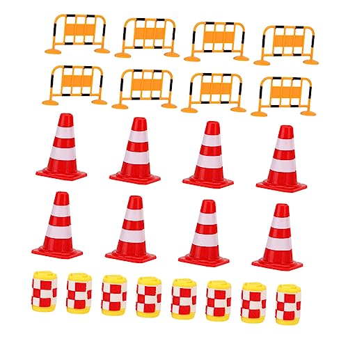 TOYANDONA Kinder Verkehrskegel Spielzeug Set 24 Stück Mini Straßensperren Spielzeug Realistisches Design Kognitive Lernspielzeug von TOYANDONA