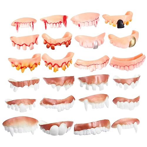 TOYANDONA 24Stücke Halloween Gefälschte Zähne Lustige Vampirzähne für Kostümparty und Cosplay Sicheres Material Halloween Dekoration und Bühnenauftritte von TOYANDONA