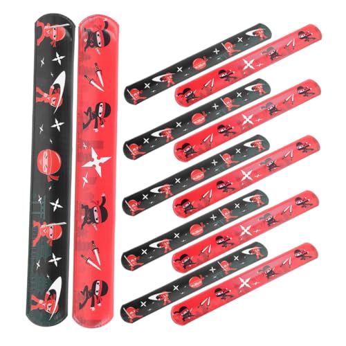 TOYANDONA 24stücke Ninja Schnapparmbänder Farbige Slap-armbänder Für Junge Mädchen Partyspielzeug Und Mitgebsel Für Ninja-mottopartys Geburtstagsfeiern Und Spiele von TOYANDONA