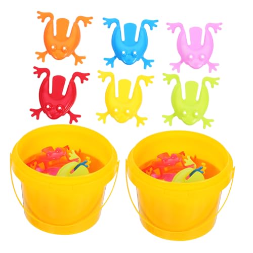 TOYANDONA 24Stücke Springfrösche Fingerpressen Frosch Figuren für Lernspielzeug Hand Auge Koordination und Farberkennung Partys von TOYANDONA