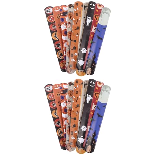 TOYANDONA 24stücke Slap Handgelenkarmbänder Für Halloween Bunte Partyarmbänder Für Spaß Und Einfach Zu Benutzen Mitgebsel Für Halloween-feiern von TOYANDONA