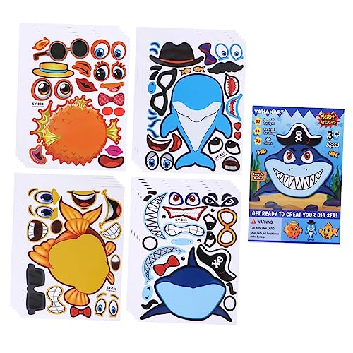 TOYANDONA 25 Blatt Gesichtsübereinstimmungsaufkleber Machen Sie Ihren Eigenen Aufkleber Mix-and-Match-Aufkleber Aufkleber Für Bastelprojekte von TOYANDONA