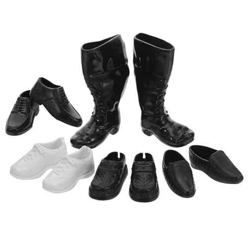 TOYANDONA 25 Paare Puppenverkleidungsschuhe Dollhouse Decor Puppe Schuhe Puppenstiefel Puppe winzige Schuhe Männer Puppenschuhe Miniatur-Schuhmodelle Mini-Schuhmodelle Plastik Schwarz von TOYANDONA