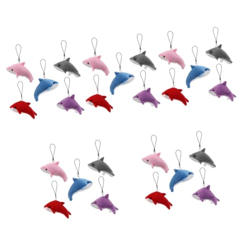 TOYANDONA 25 Stk Delphin-Anhänger-Dekor schlüsselanhänger spielzeug für kinder Fisch-Plüschtier-Anhänger-Dekor Massenplüschtiere charms anhänger meerestiere Kinder-Delfin-Anhänger Luxus Vase von TOYANDONA