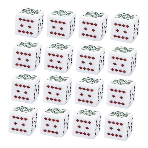 TOYANDONA 25 Stück Pokerwürfel Standardgröße Weiße Acrylwürfel für Kartenspiele Familienparty und Brettspiel Zubehör von TOYANDONA
