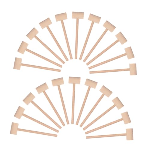 TOYANDONA 25 Stück Teiliges Kleine Holzspielzeug Hämmer für Natürliche Mini Holzmallets für Motorische Entwicklung Vielseitige Mallets zum Basteln und Lernförderung von TOYANDONA