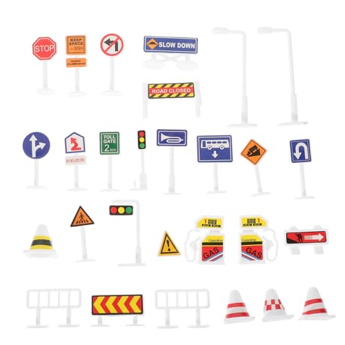TOYANDONA 28 Stück Teiliges Mini Verkehrsschilder Spielset aus Robustem Kunststoff Realistische Straßenschilder in Bunten Farben Pädagogisches Lernspielzeug für Kindergarten und Indoor TOYANDONA 28 Stück Teiliges Mini Verkehrsschilder Spielset aus Robustem Kunststoff Realistische Straßenschilder in Bunten Farben Pädagogisches Lernspielzeug für Kindergarten und Indoor von TOYANDONA