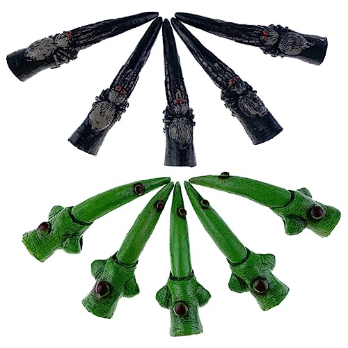 TOYANDONA 2Er Set Nagelset Künstliche Halloween Requisiten Gruselige Krallennägel Halloween Skeletthände Für Kostüm Clown Kits Zubehör Halloween Hand Nagel Requisite Halloween von TOYANDONA