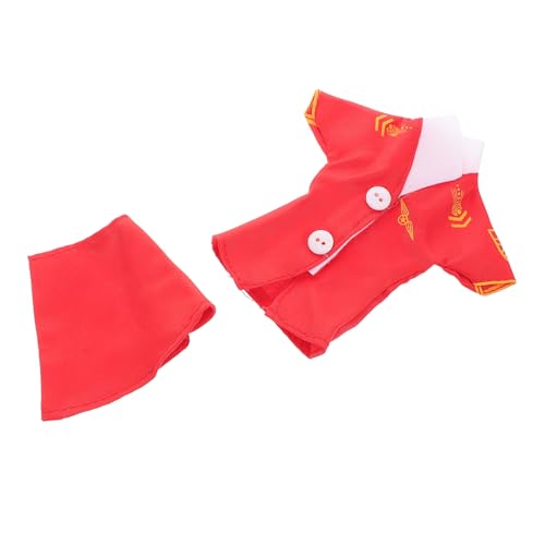 TOYANDONA 2Er Set Puppen kostüme puppenkleidung Puppen Accessoires Puppen Kleidungsset Puppen Outfit Stewardess-Kostüm Puppenkostüm für Flugzeugkostüm Stoff rot von TOYANDONA