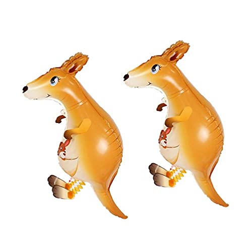 TOYANDONA 2Pcs Känguru Ballon Walking Tier Ballons Aluminium Folie Luftballons Luft Walker Balloon Tier Spielzeug für Kinder Geburtstag Party Hochzeit von TOYANDONA