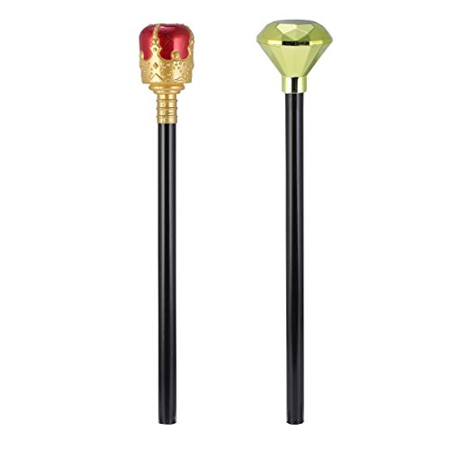 TOYANDONA 2st Halloween Königin Zepter Diamant Königszepter Königliches Königszepter König Cosplay Requisiten Zuhälterstöcke Anziehen Zauberstab Abschlussball Plastik Kunststoffstab von TOYANDONA