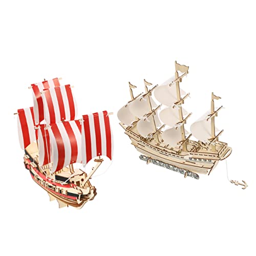 TOYANDONA 2Sätze Holzpuzzle Segelboot Modell DIY Bausatz Für Erwachsene Lebensechte Segelschiffe Für Dekoration Aus Hochwertigem Holz Für Kreative Hobbys von TOYANDONA