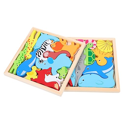 TOYANDONA 2Sätze Holzpuzzle für Teiliges zur Frühkindlichen mit Stereoskopischen Tieren zur Entwicklung von Farben Formen und Kommunikationsfähigkeiten TOYANDONA 2Sätze Holzpuzzle für Teiliges zur Frühkindlichen mit Stereoskopischen Tieren zur Entwicklung von Farben Formen und Kommunikationsfähigkeiten von TOYANDONA