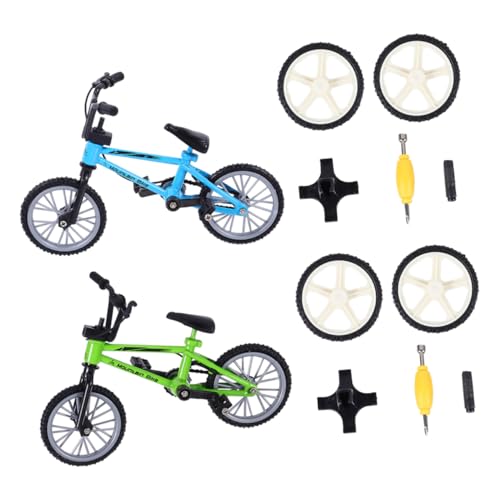 TOYANDONA 2Sätze Mini Finger Fahrrad Aluminiumlegierung Fingerbikes für Tischwettbewerb Perfektes Fingerspiel für Erwachsene Hand Augen Koordination von TOYANDONA
