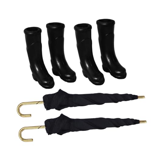 TOYANDONA 2Sätze Miniatur Regenstiefel und Regenschirme Kreatives für Perfektes Miniatur für Rollenspiele und Puppenhaus Szenen von TOYANDONA