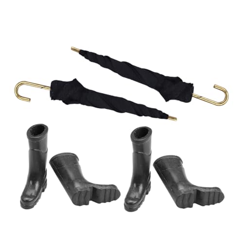 TOYANDONA 2Sätze Regenstiefel und Regenschirme für Kreatives Detailgetreue Modelle für Puppenhäuser und Rollenspiele von TOYANDONA