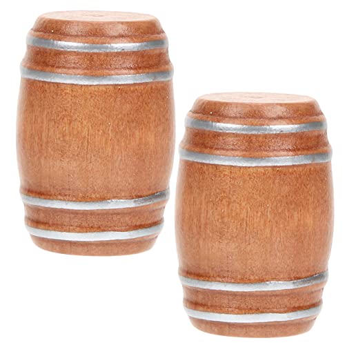 TOYANDONA 2St Bierfass für kinderspielzeug Geschenkidee spielsachen für winzige Hausbierfässer Mini-Bierfässer aus Holz Mini-Szene DIY- hölzern von TOYANDONA