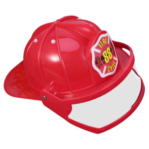 TOYANDONA 2-teiliger Hut Für Jungen Und Mädchen Rollenspiel-spielzeug Roter Feuerwehrhelm Aus Kunststoff Für Halloween-partys von TOYANDONA