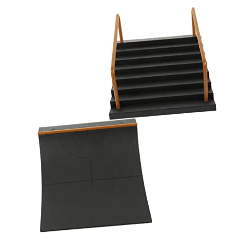 TOYANDONA 2St Finger-Skateboard-Zubehör -Pads Kinderroller Griptape Bretter Finger Skateboard Park Finger Skateboard rampen Kunststoff-Skateboard-Park Teile der Parkrampe Plastik Black von TOYANDONA