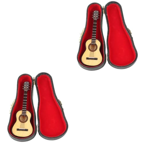 TOYANDONA Geburtstagsgeschenk 2St Mini-Modell Geschenk Modelle Modell für Musikinstrumente Modell aus Holz Gitarrenmodell Haushaltsdekoration elektrische Gitarre schmücken Holzgitarrenmodell von TOYANDONA