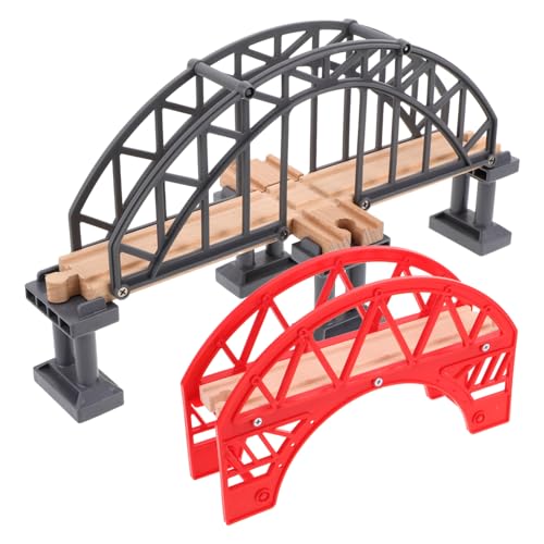 TOYANDONA 2St Gleiszubehör Kindereisenbahnbrücke Zug zubehör Holzeisenbahn Zubehör Eisenbahnbrücke Eisenbahn-Zahnstangenbrückenmodell Brückenmodell für Spiele Plastik rot TOYANDONA 2St Gleiszubehör Kindereisenbahnbrücke Zug zubehör Holzeisenbahn Zubehör Eisenbahnbrücke Eisenbahn-Zahnstangenbrückenmodell Brückenmodell für Spiele Plastik rot von TOYANDONA