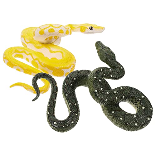 TOYANDONA 2St Goldenes Python-Modell Halloween- Wasserschlange realistische Schlange für kinderspielzeug Simulation Schlangendekoration Schlangenskulptur Plastik von TOYANDONA