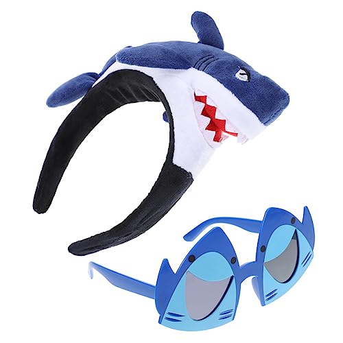 TOYANDONA 2St Hai-Stirnband-Brille Hai- Kopfband Haifischhaarband halloween party kinderparty mitgebsel Haarbänder Make-up-Stirnband haifischförmige Brille Hai-Brille Modellieren Requisiten von TOYANDONA