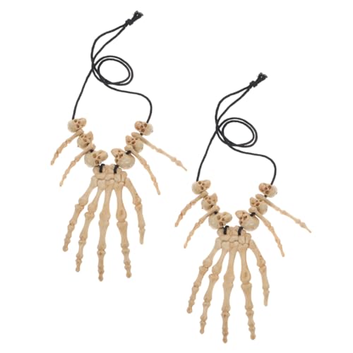 TOYANDONA 2St Halloween Skelett Handknochen Halskette Schädelmaske Halskette mit Halloween-Anhänger Skelettgeist gruseliger Halsschmuck -Kostüm Schädelschmuck Skelett Halskette Harz TOYANDONA 2St Halloween Skelett Handknochen Halskette Schädelmaske Halskette mit Halloween-Anhänger Skelettgeist gruseliger Halsschmuck -Kostüm Schädelschmuck Skelett Halskette Harz von TOYANDONA