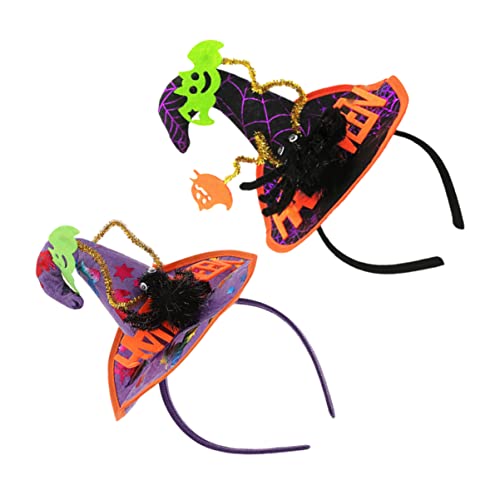 TOYANDONA 2St Halloween-Stirnband Halloween-Cosplay-Stirnbänder Halloween-Tassen halloween haarschmuck halloween haarreif Halloween-Haarschmuck Halloween-Hexenhut-Stirnband Plastik Violett von TOYANDONA