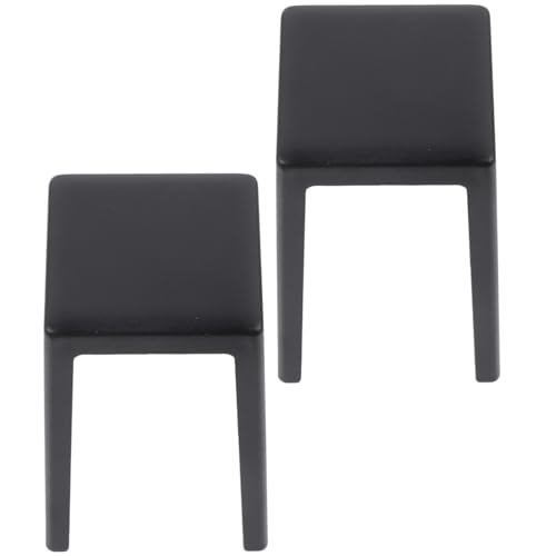 TOYANDONA 2St Mini-Hockerstuhl bastelset basteln für Dekorationsstuhl Decor Bausatz Puppenhaus Mini-Kunststoffhocker Modell eines Mini-Kunststoffhockers Plastik Black von TOYANDONA
