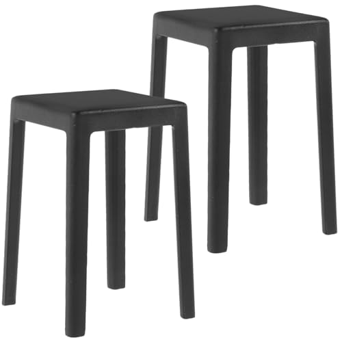 TOYANDONA 2St Mini-Hockerstuhl bastelset basteln für Geburtstags dekoringe kunststoffstühle Puppenhaus Miniatur Möbelmodell Mini-Hocker aus Kunststoff Plastik Black von TOYANDONA