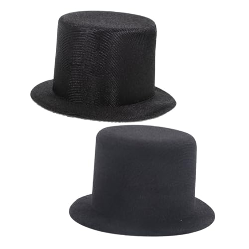 TOYANDONA 2St Mini-Hut Christmas-Decorations weihnachtdeko Weihnachts Deke Schneemannhut Mützen zum Kindergeburtstag Beanie-Mütze Filzhut Miniaturhüte zum Selbermachen Mini-Hüte Stoff Black von TOYANDONA