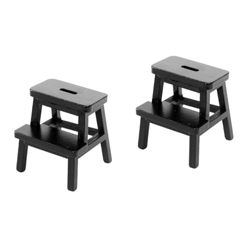 TOYANDONA 2St Mini-Tritthocker Miniatures miniaturmodelle dekohocker Möbel Stühle Mini-Hocker-Modell Miniatur-Hockerschmuck Pedal hocker Ornamente Puppenhaus Ob11 Zubehör hölzern von TOYANDONA