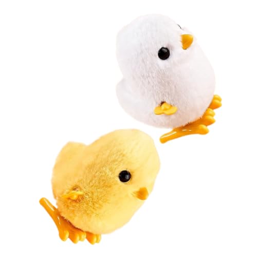 TOYANDONA 2St Plüsch Küken interaktives Geburtstags Plüsch Wind-Up Tiere Wind-Up Desktop-Ornament Aufziehspielzeug für Flanell von TOYANDONA